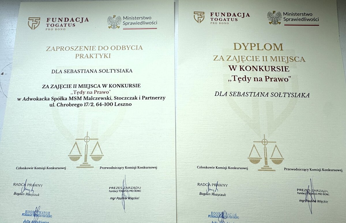 Staż dla Sebastiana Sołtysiaka z klasy Ib