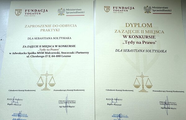 Staż dla Sebastiana Sołtysiaka z klasy Ib